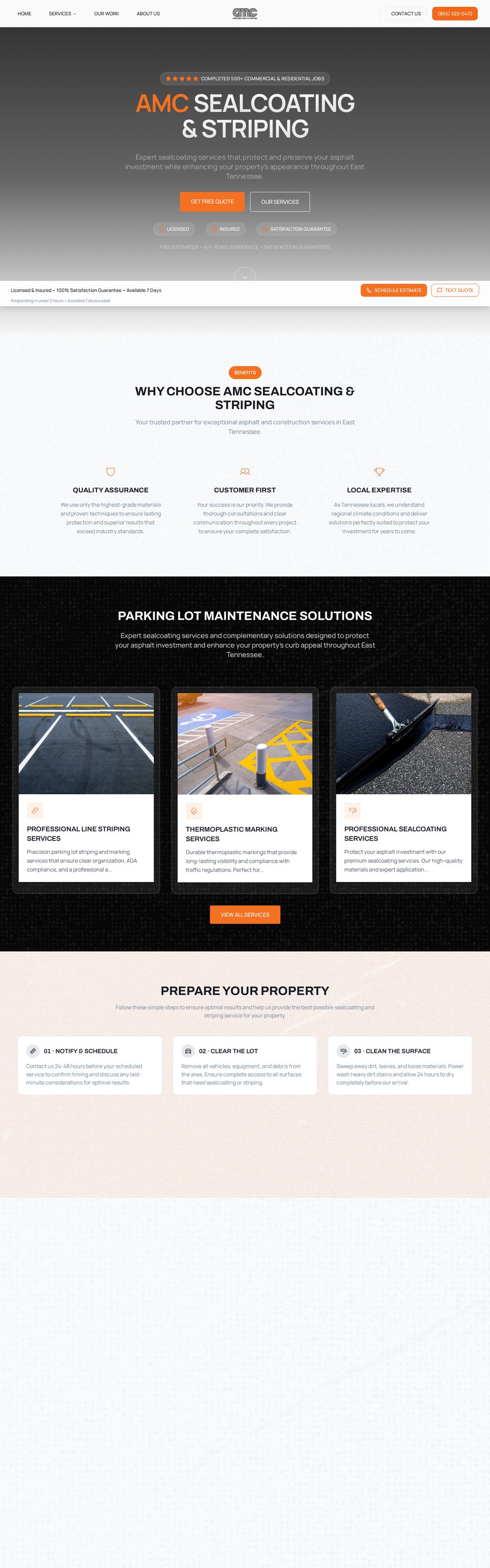 AMC Sealcoating website