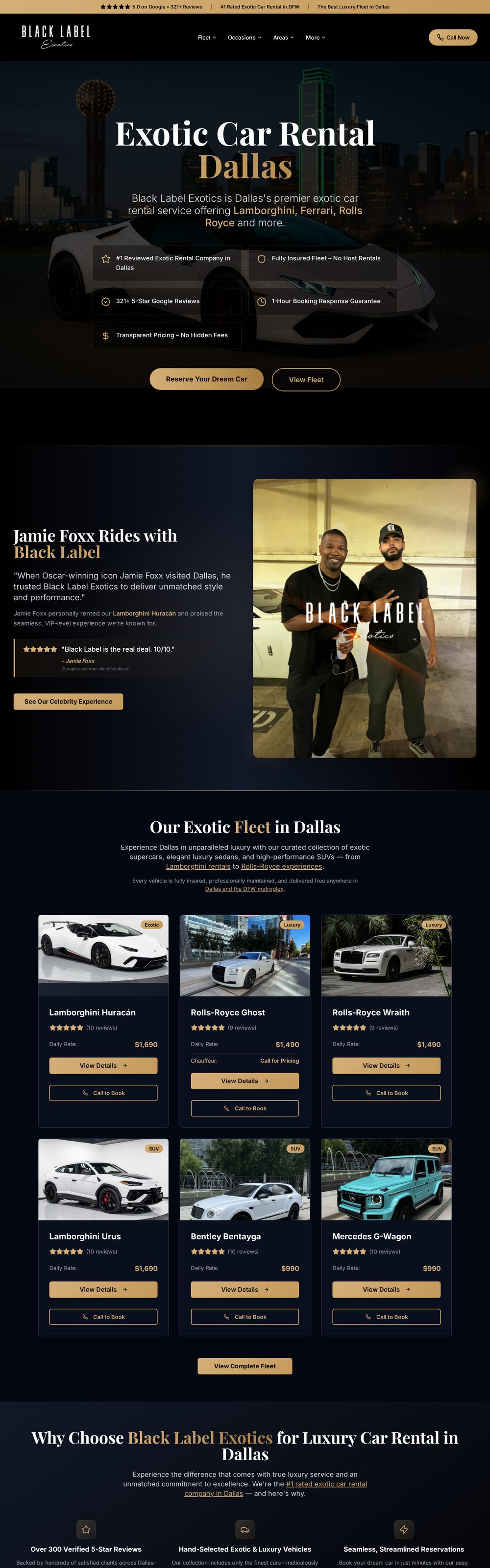 Black Label Exotics website