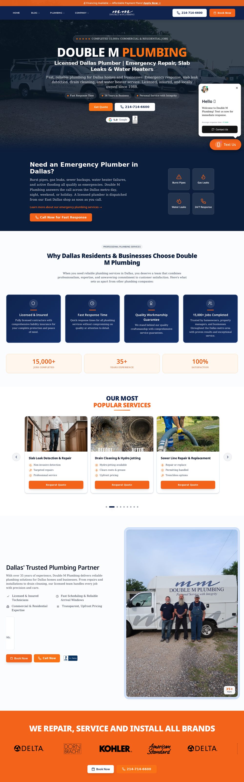 Double M Plumbing website