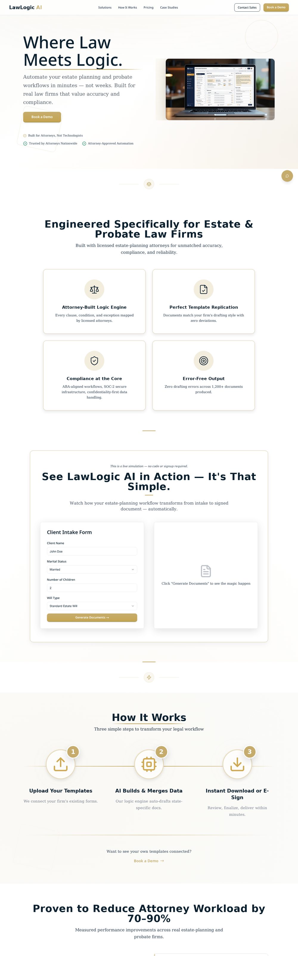 LawLogic AI website